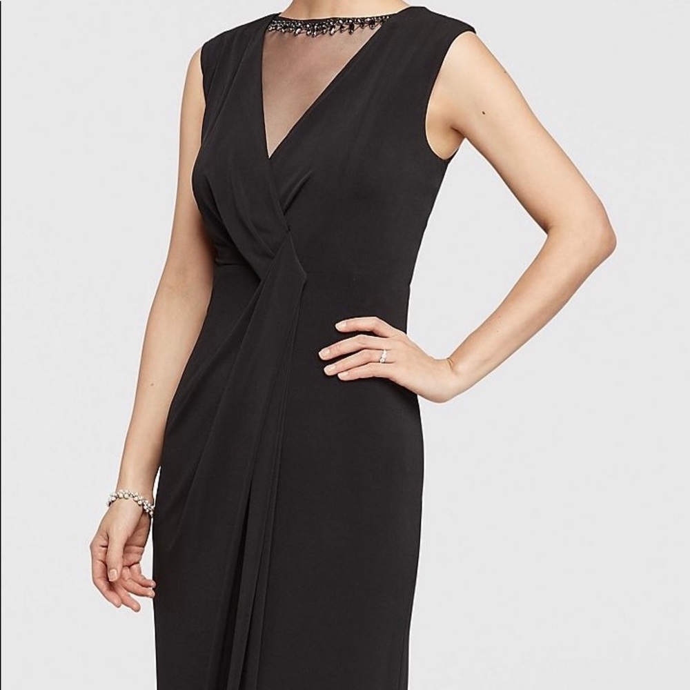 Ellen Tracy Black Cap Sleeve Dress